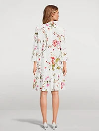 Seersucker Shirt Dress Floral Print