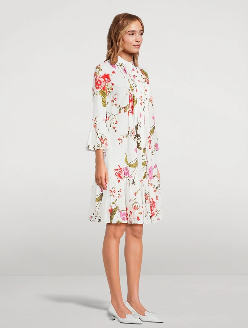Seersucker Shirt Dress Floral Print