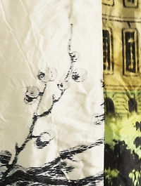 Satin Pencil Skirt Countryside Print