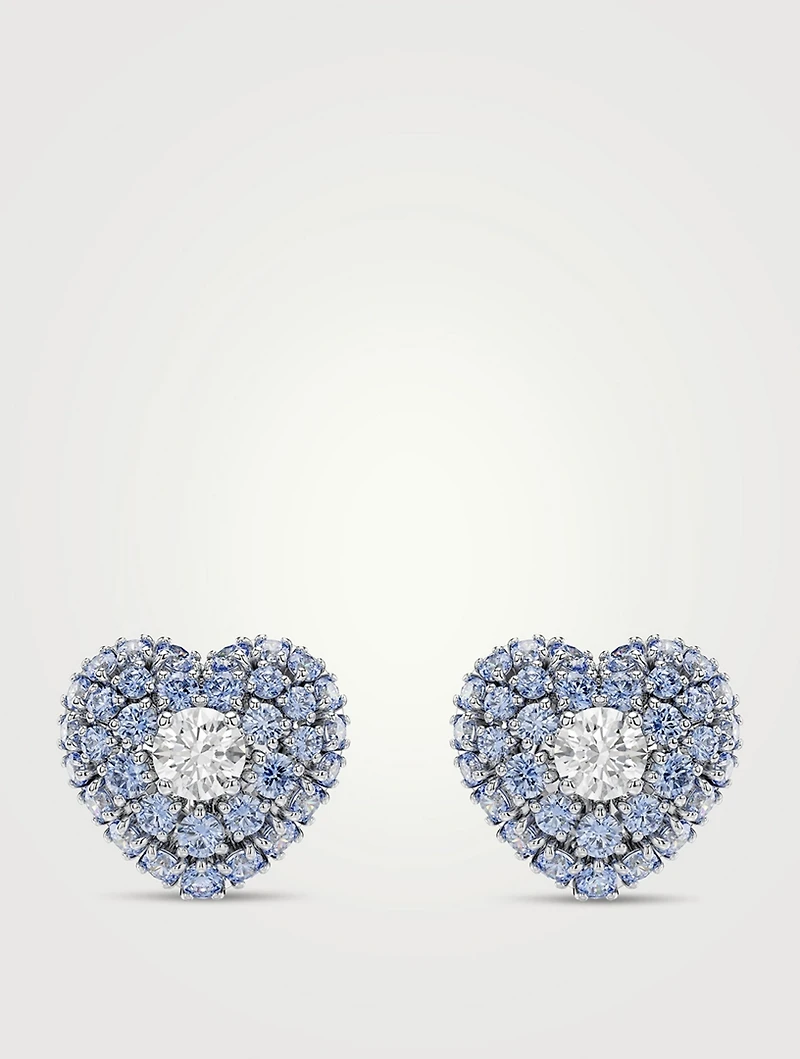 Hyperbola Crystal Heart Stud Earrings