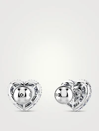Hyperbola Crystal Heart Stud Earrings