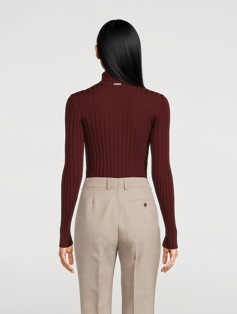 Layered Wool Turtleneck Sweater