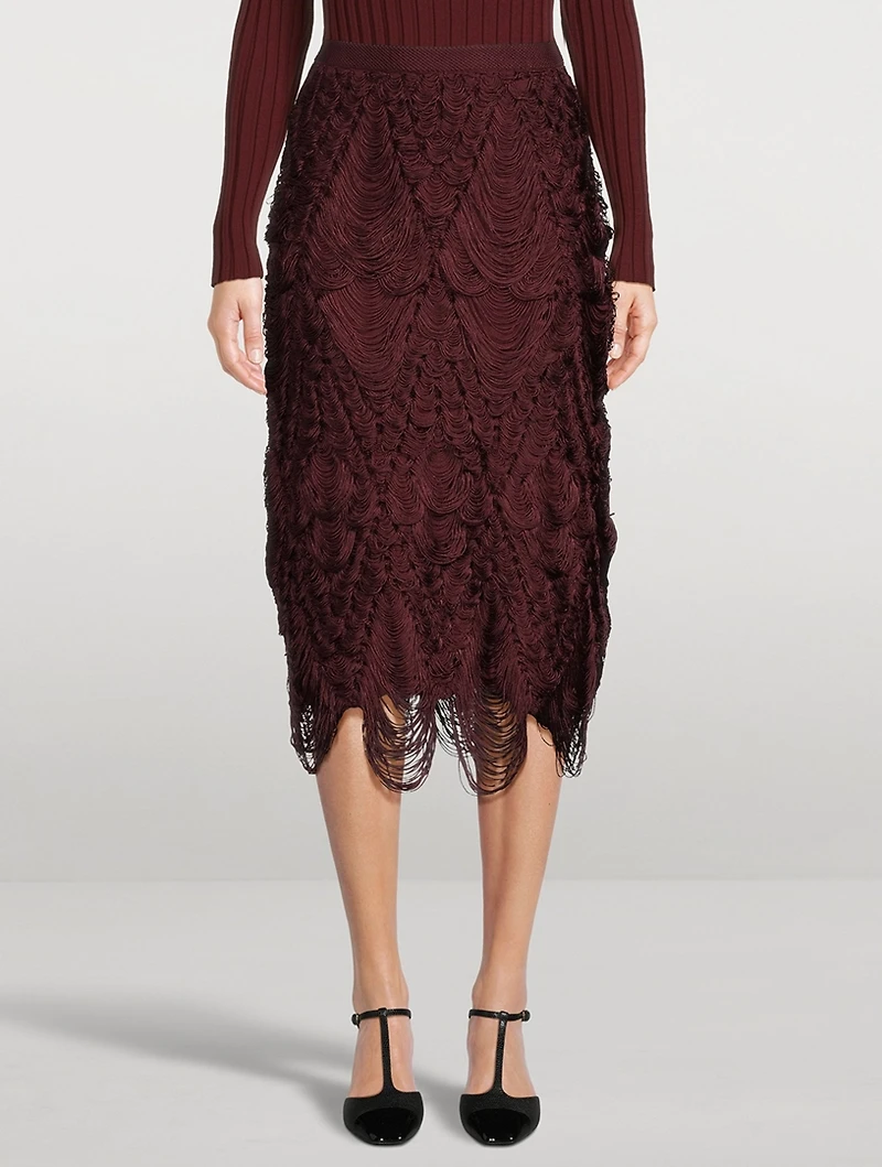 Fringe Midi Skirt