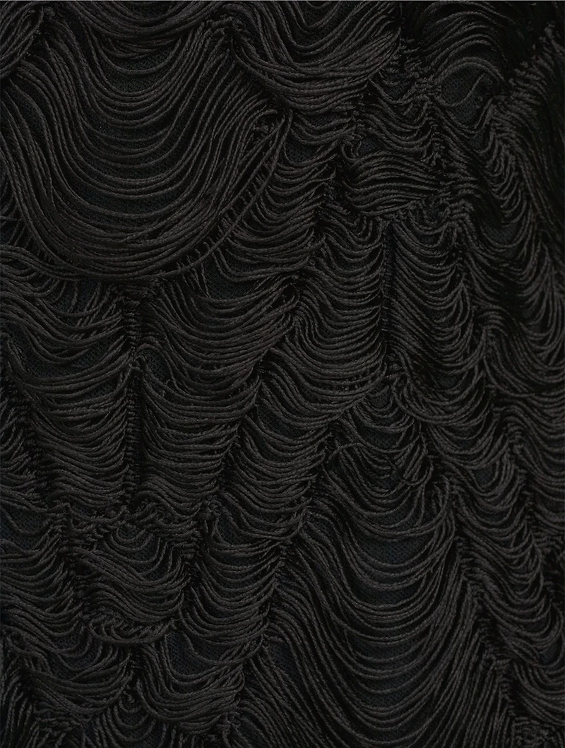 Silk Cord Jacquard Midi Dress
