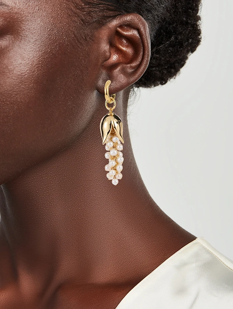 Lily Of The Valley Earrings With Pearls