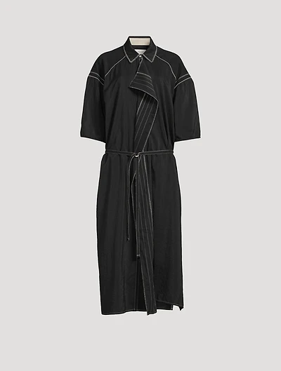 Belted Asymmetric Shirt Dress