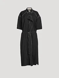 Belted Asymmetric Shirt Dress
