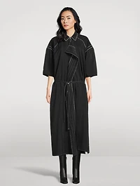 Belted Asymmetric Shirt Dress