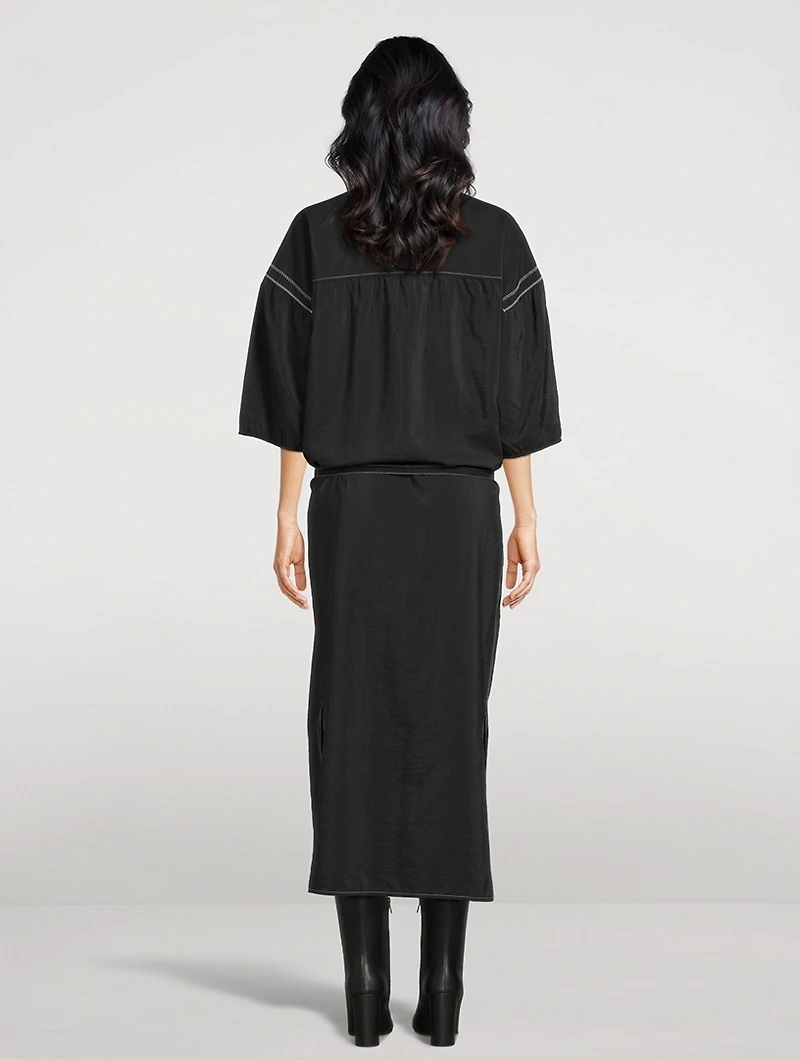 Belted Asymmetric Shirt Dress
