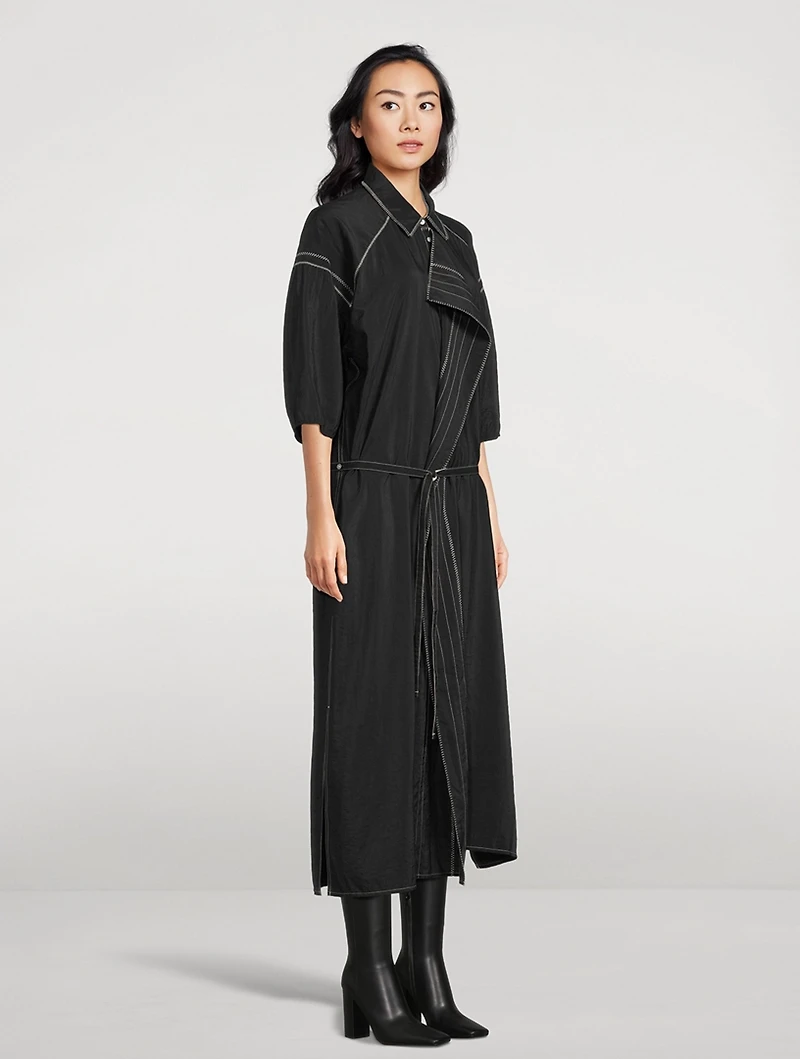 Belted Asymmetric Shirt Dress