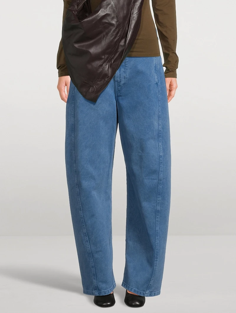 Twisted Barrel-Leg Jeans