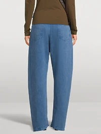 Twisted Barrel-Leg Jeans