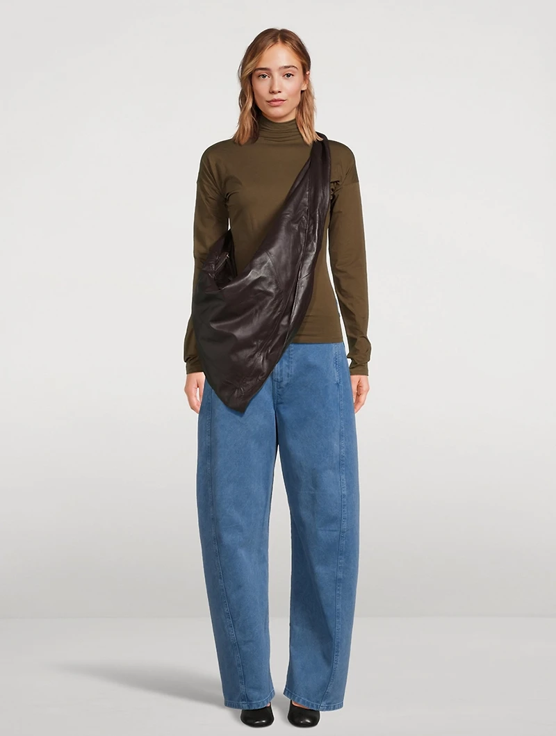 Twisted Barrel-Leg Jeans