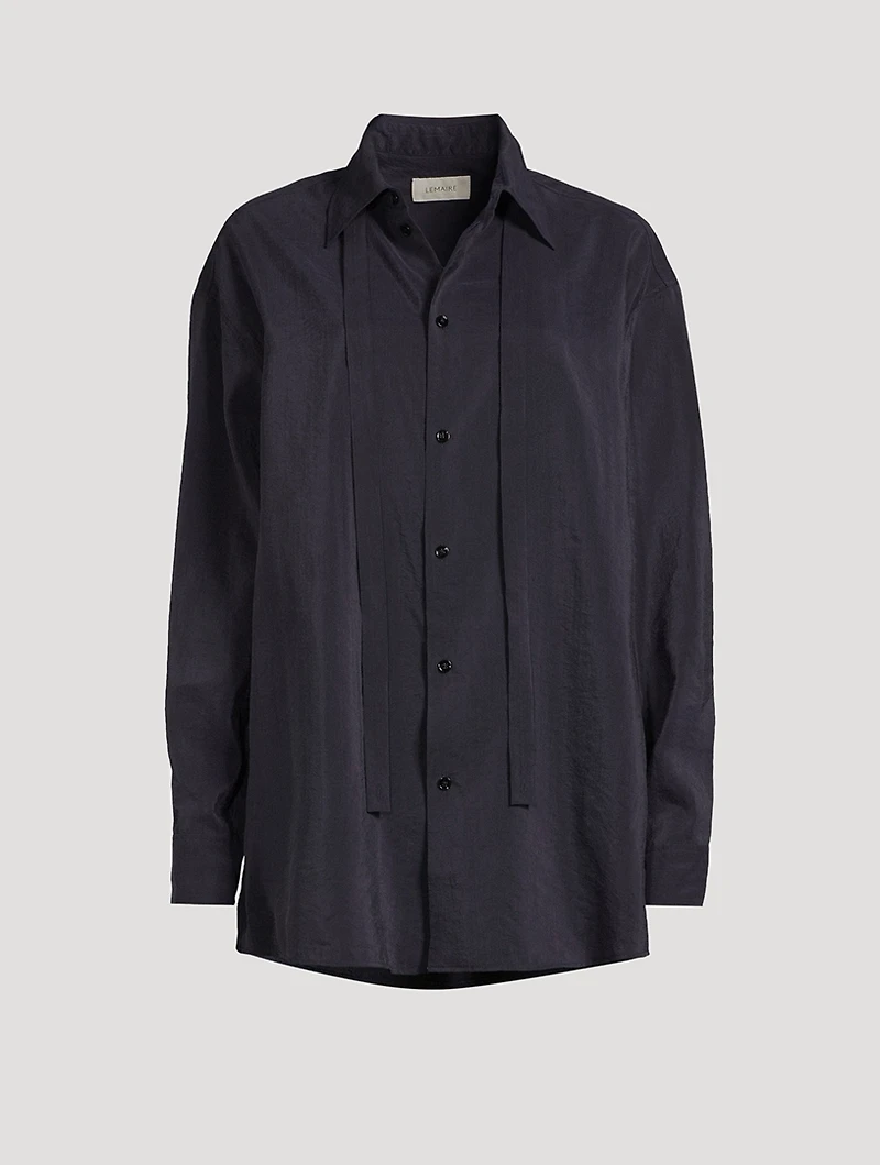 Dry Silk Shirt With Neck Tie