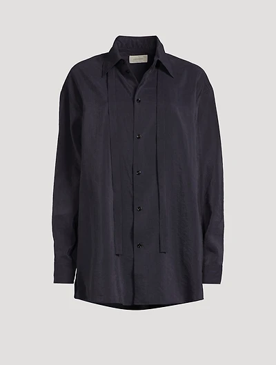 Dry Silk Shirt With Neck Tie