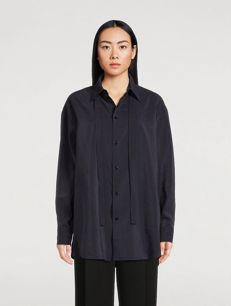 Dry Silk Shirt With Neck Tie