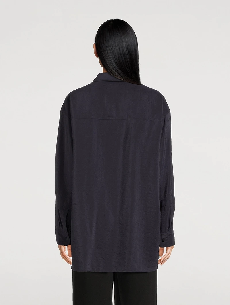 Dry Silk Shirt With Neck Tie