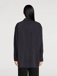 Dry Silk Shirt With Neck Tie