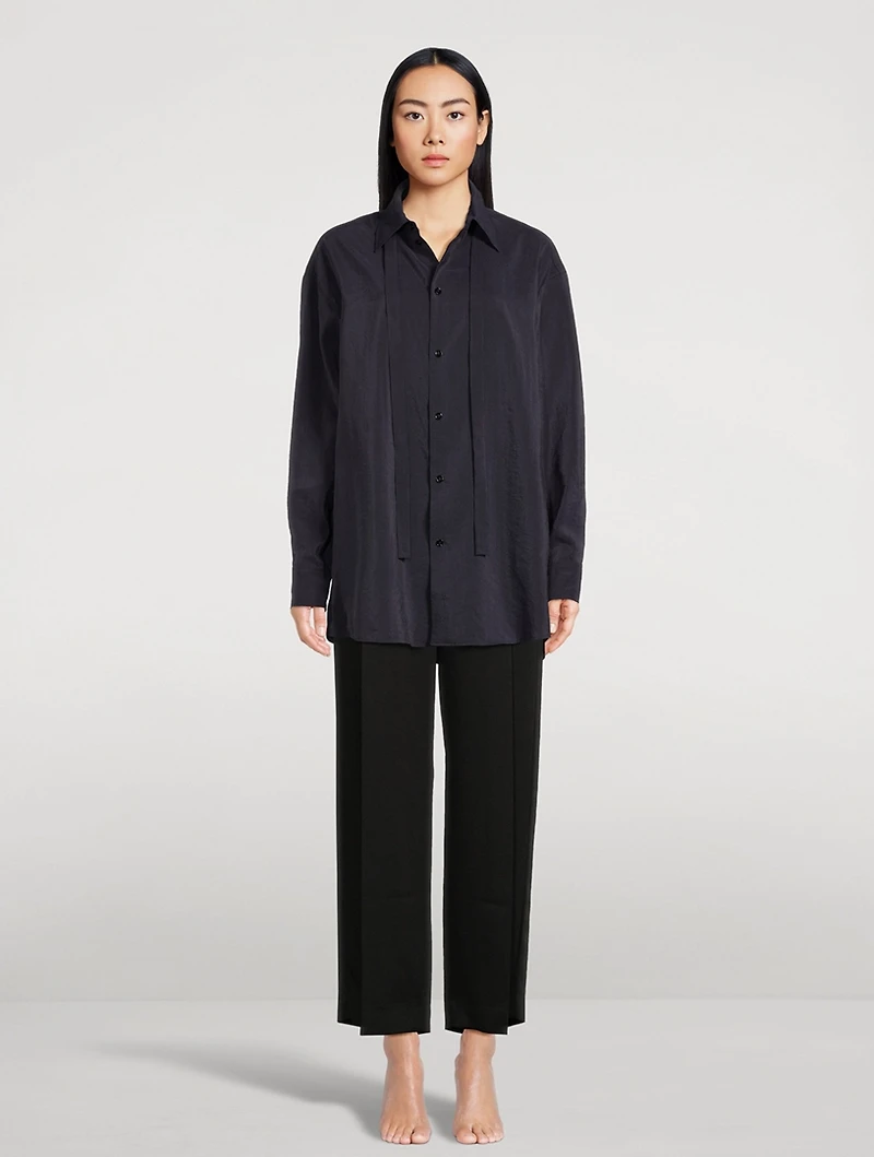 Dry Silk Shirt With Neck Tie