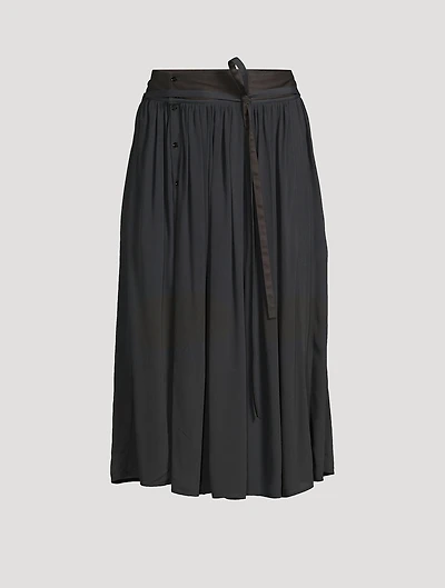 Gathered Midi Skirt