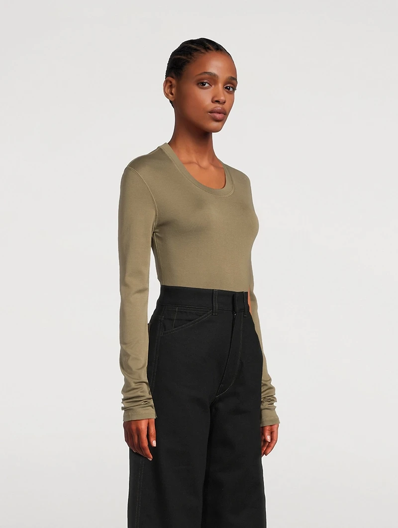 Ribbed Long-Sleeve T-Shirt