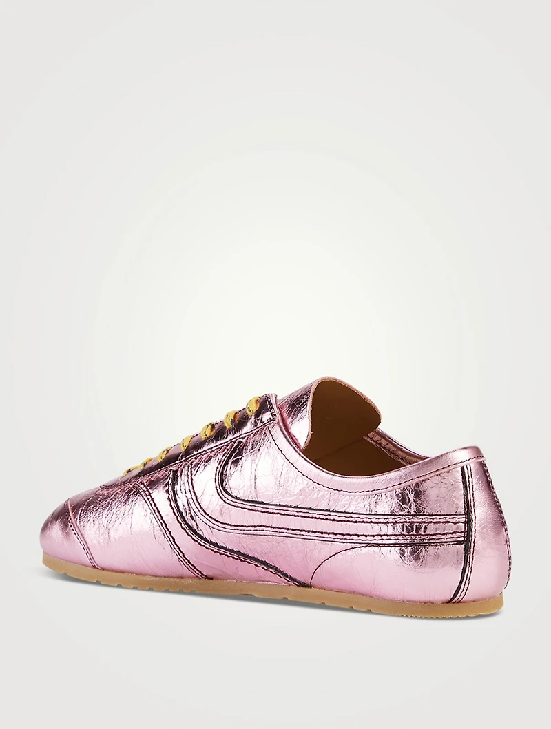 Metallic Leather Sneakers