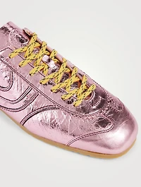 Metallic Leather Sneakers