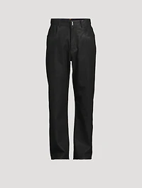 Polished Denim Straight-Leg Pants