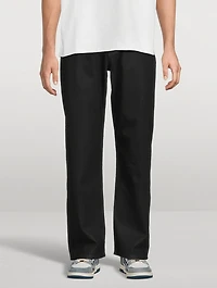 Polished Denim Straight-Leg Pants