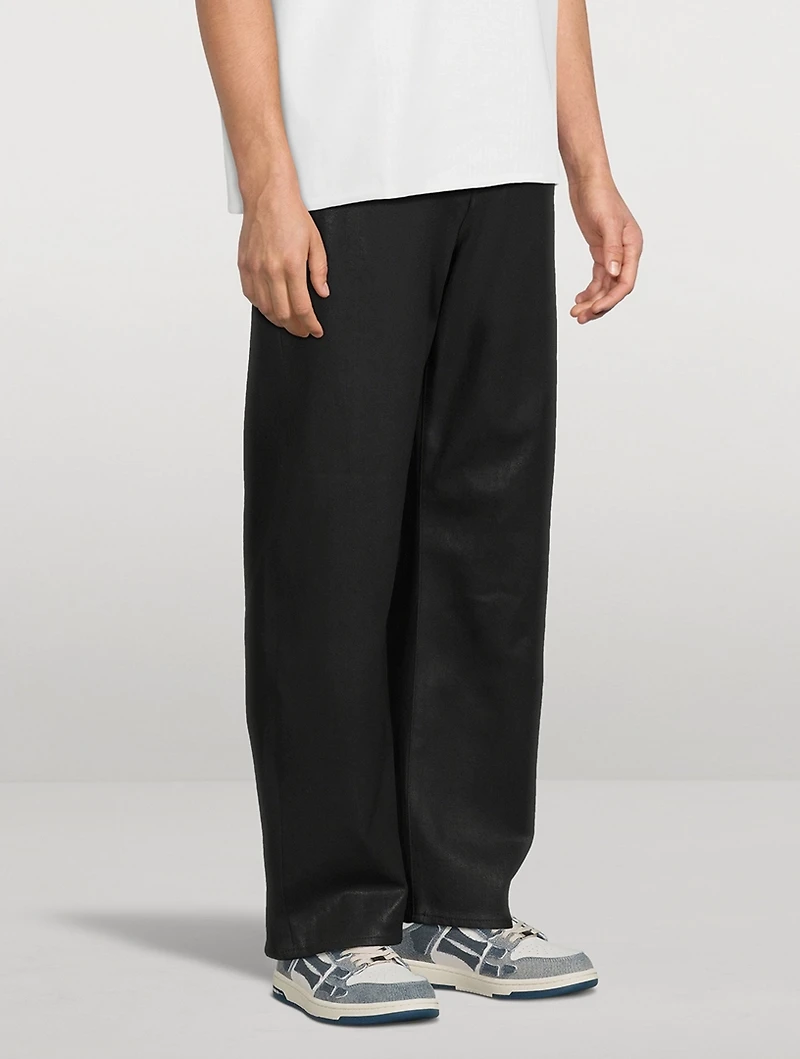 Polished Denim Straight-Leg Pants