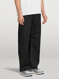 Polished Denim Straight-Leg Pants