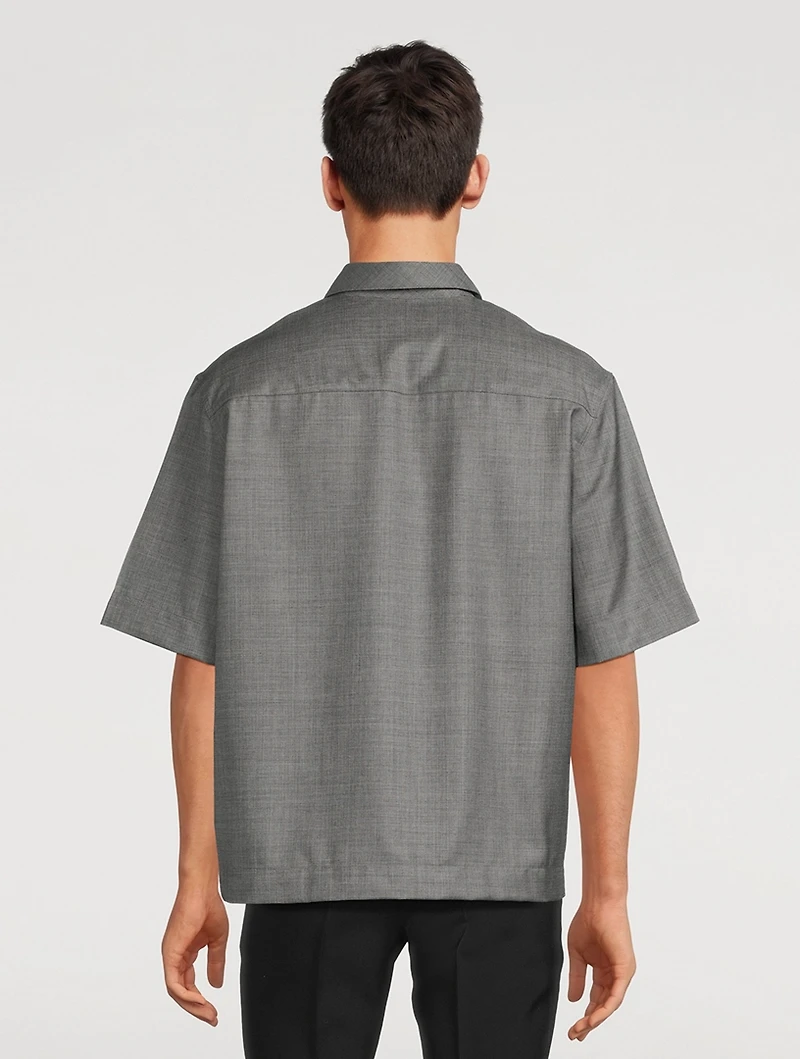4G Wool Short-Sleeve Zip Shirt