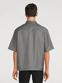 4G Wool Short-Sleeve Zip Shirt