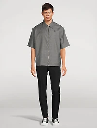 4G Wool Short-Sleeve Zip Shirt
