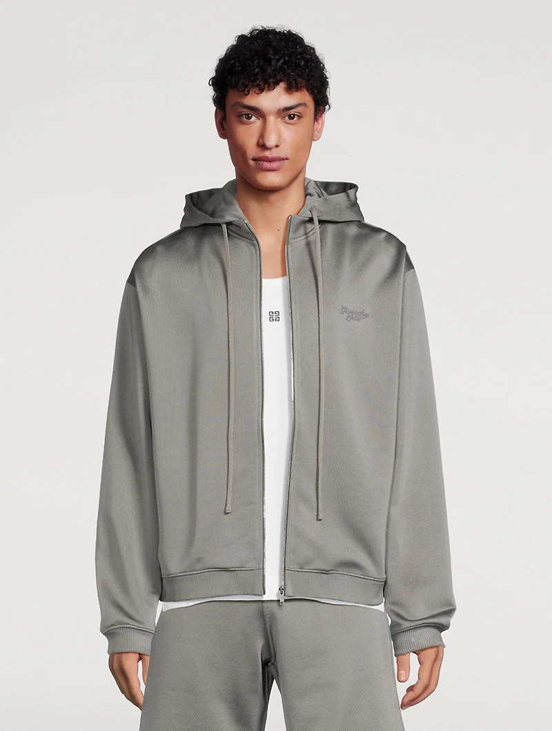 Cotton-Blend Zip-Up Hoodie