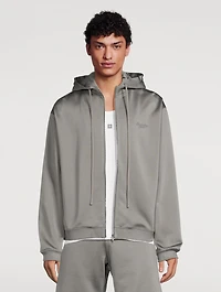 Cotton-Blend Zip-Up Hoodie