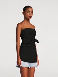 Tie-Front Strapless Top
