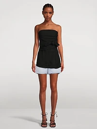 Tie-Front Strapless Top