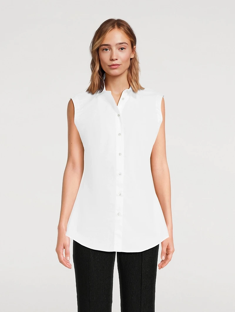 Sleeveless Poplin Shirt