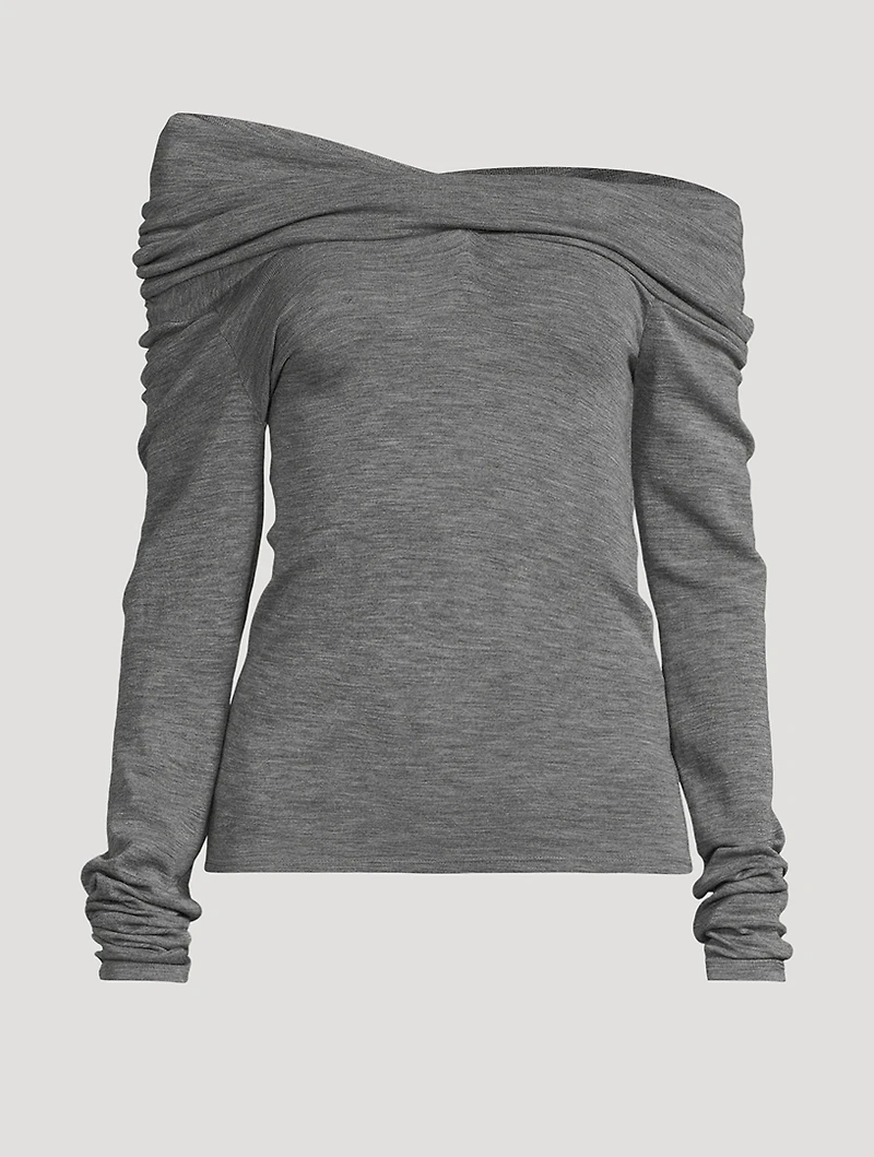Off-The-Shoulder Wool Sweater