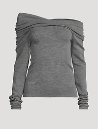 Off-The-Shoulder Wool Sweater