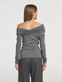 Off-The-Shoulder Wool Sweater