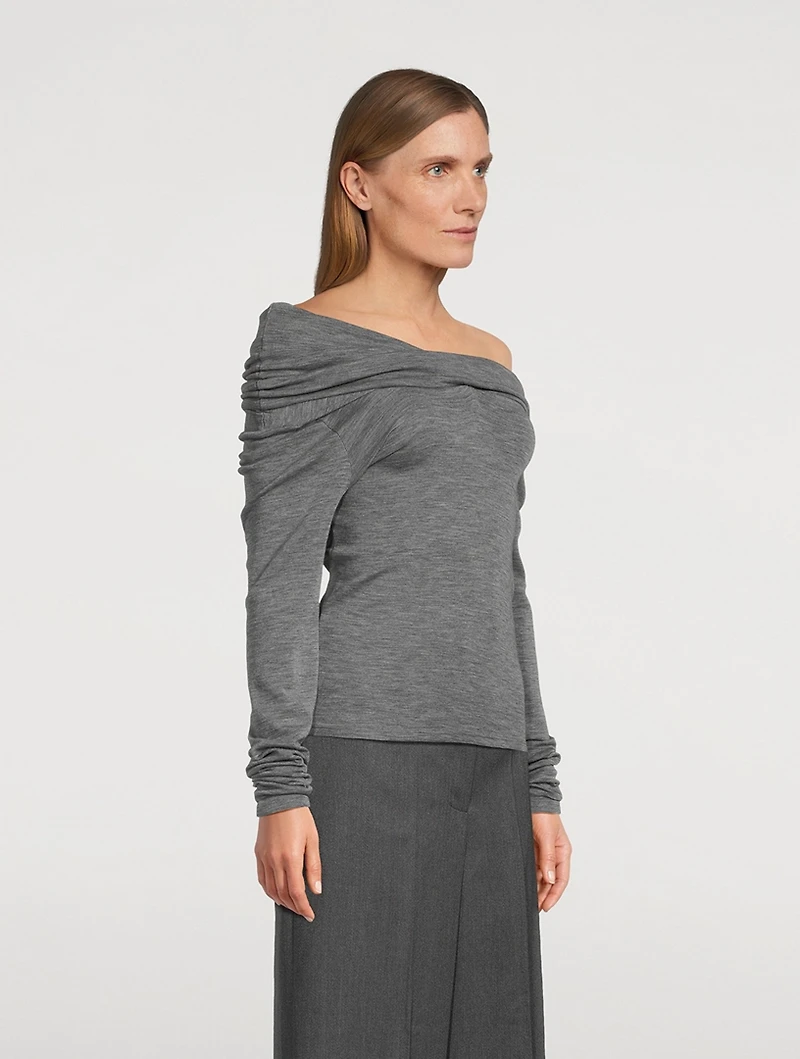 Off-The-Shoulder Wool Sweater