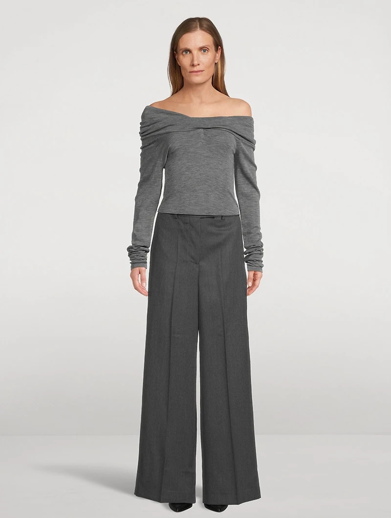 Off-The-Shoulder Wool Sweater