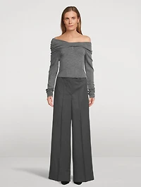 Off-The-Shoulder Wool Sweater