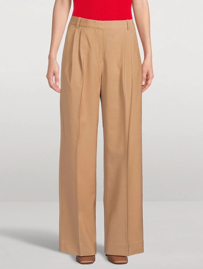 Pleated Wide-Leg Trousers