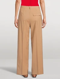 Pleated Wide-Leg Trousers