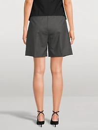 Wide-Leg Wool Shorts