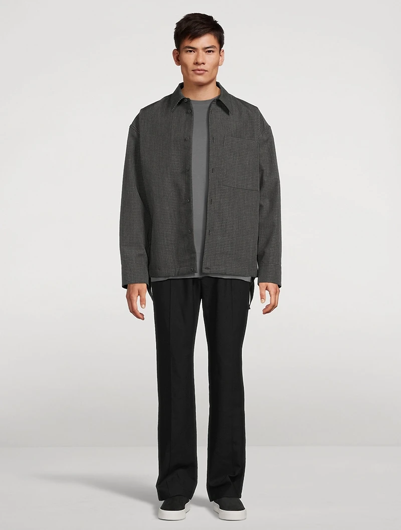 Check Wool Blouson Jacket