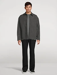Check Wool Blouson Jacket